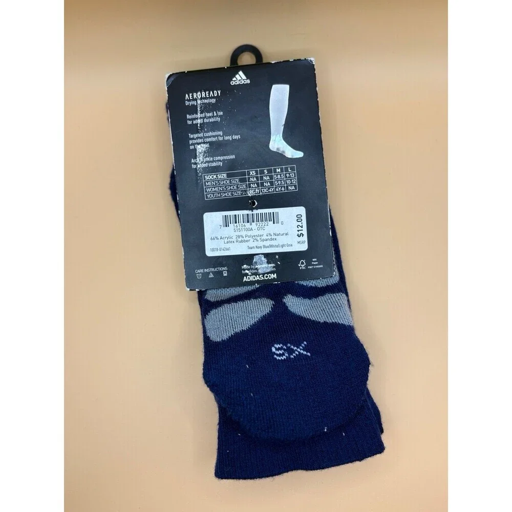Adidas Over The Calf Baseball Socks Youth Sz 9C- 1Y‎ Compression Navy Blue NEW